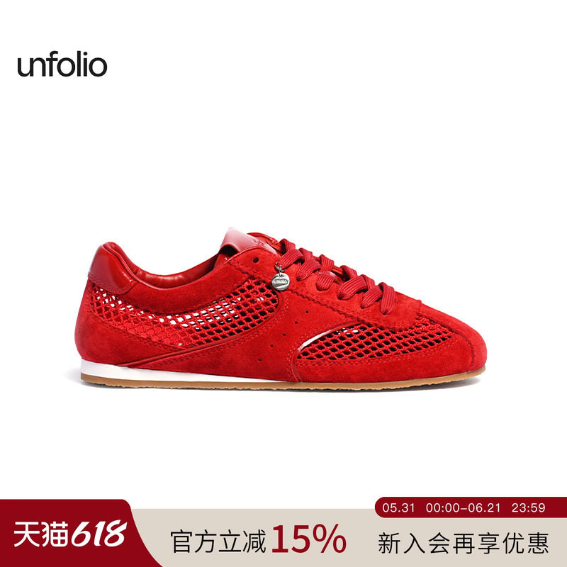 【明星同款】unfolio系带低帮运动鞋休闲鞋阿甘鞋德训鞋