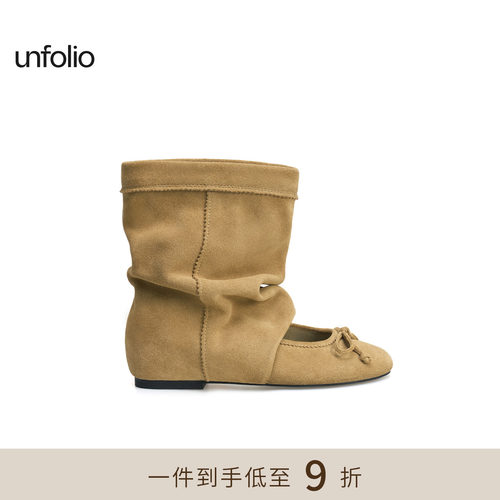 unfolio浅口芭蕾舞踝靴