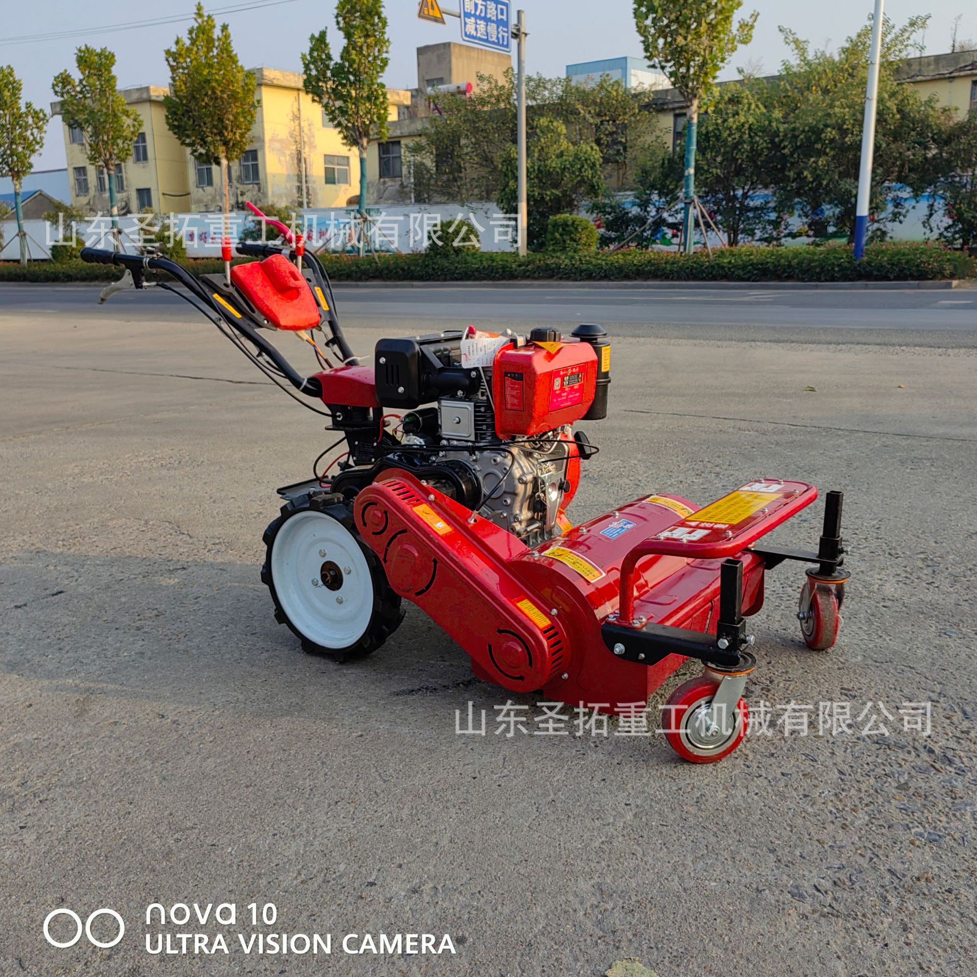 手扶式柴油割草机大马力农田果园家用除草电启动柴油款碎草机