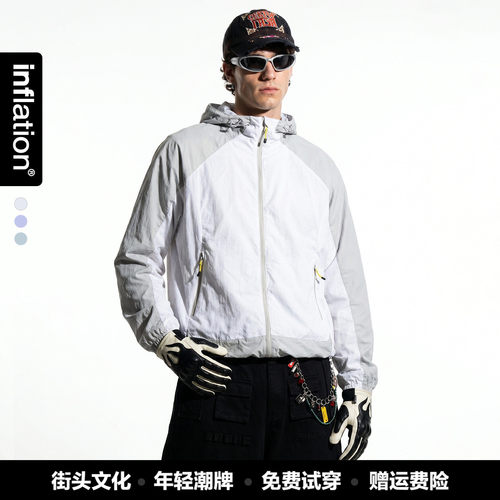 inflation男装|拼色原纱防晒衣2026年夏季户外健身轻薄防晒服外套