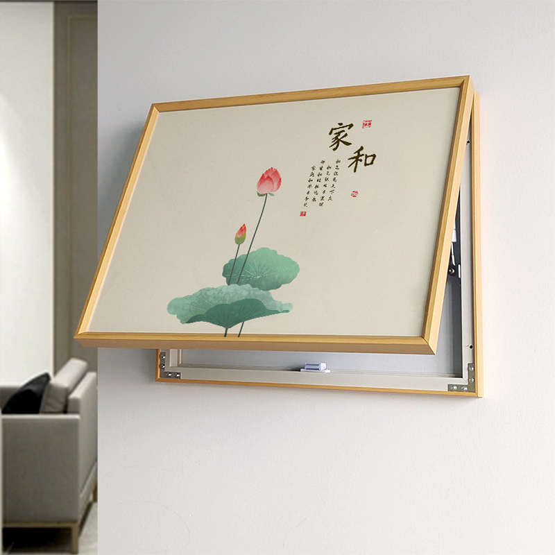 新中式电表箱装饰画免打孔遮挡配电箱电源电闸开关盒盖板遮丑挂画图片