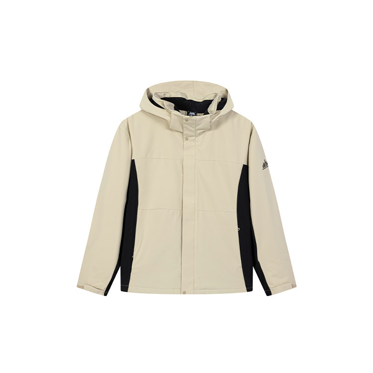 361度运动风衣男式绒里防风保暖外套连帽短款上衣秋季552543603