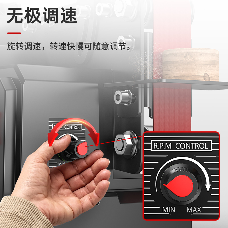 质造磨刀神器电动小型砂带机全自动抛光机微型家用砂纸打磨机