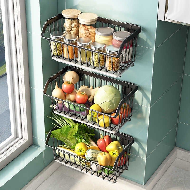 不锈钢厨房置物架l葱姜蒜墙上收纳神器调料果蔬菜架子壁挂沥水篮,橡塑材料及制品,亚克力/有机玻璃,淘宝优惠券,粉丝福利购,淘宝优惠卷