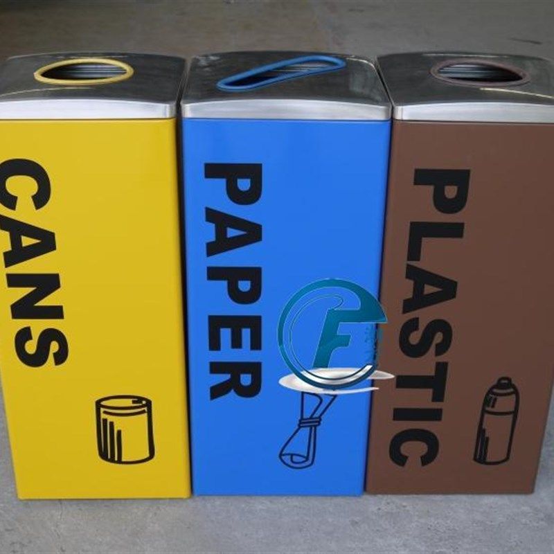 垃圾分类垃圾桶办公室商用白色公共E场合大号不锈钢四色学校幼儿