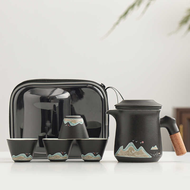 陶瓷茶水分离办公室茶杯子马克杯过D滤旅行茶具套装防烫泡茶壶便