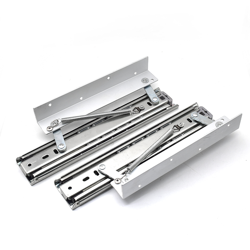 桌面上升隐形折叠导轨q侧装延伸加长滑轨跳台升降餐桌伸缩轨道重