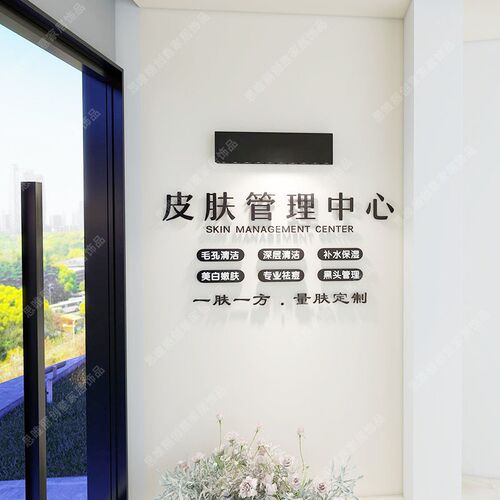 轻奢美容院立体亚克力文字墙贴装饰皮肤管理养生抗W衰护肤文化墙
