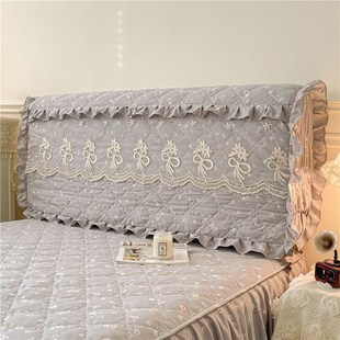床头套罩20f25新款 全包万能夹棉高档皮木床靠背套软包花边保护套