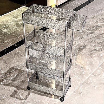 高颜值亚克力小推车浴p室卫生间置物架多功能厨房零食多层收纳架