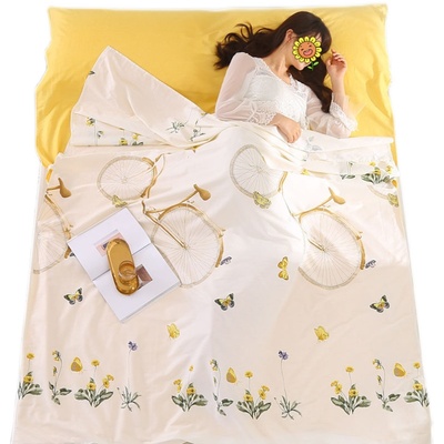 100%全棉旅行睡袋出差旅游酒店隔脏单人双人隔脏牀V单酒店防脏纯