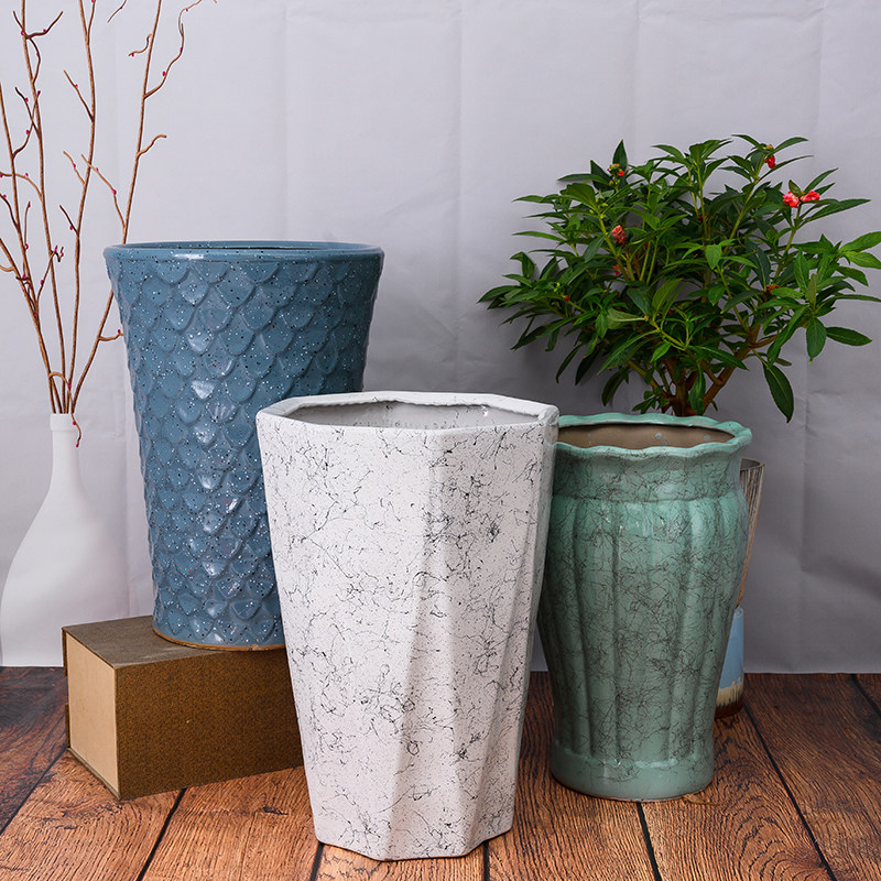 陶瓷特大号花盆中国风q圆口富贵竹兰花发财树庭院客厅庭院直筒包,鲜花速递/花卉仿真/绿植园艺,花盆,淘宝优惠券,粉丝福利购,淘宝优惠卷