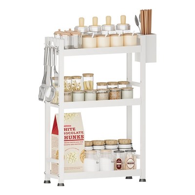 窄边厨房调料置物架不锈钢窄小台面调味I瓶油盐酱醋窗台夹缝收纳