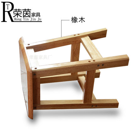 全橡木方凳家用实木餐厅方凳子学生高板凳四方茶几凳X子原木高脚