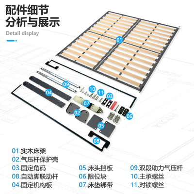 实木隐形床衣柜一体壁床q正侧翻转隐藏床墨菲床下翻折叠床五金配