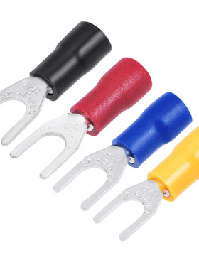 uxcell 200 件 SV1.25-4S 绝缘叉铲 U 型线连接器电气压接端子 22