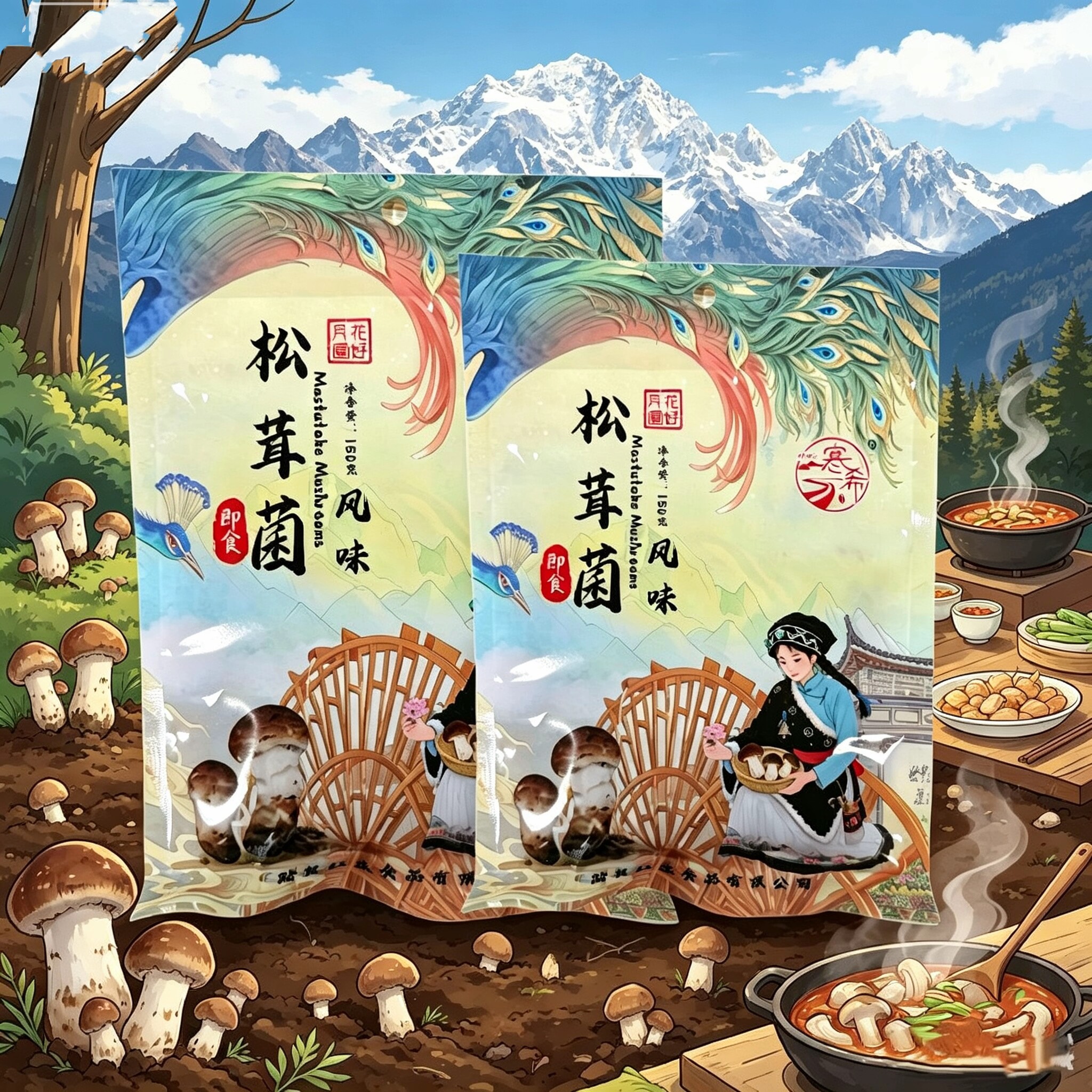 云南特产丽江旅游伴手礼玉龙雪山松茸/冻干松茸