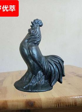 /铁公鸡家居饰品摆件阳台客厅卧室装饰铸铁纸镇工艺品公鸡创