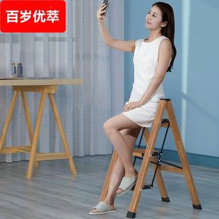 工厂梯子家用梯折叠梯铝合金方管踏板室内人字梯三步梯小梯子