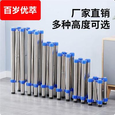 桌架子桌腿可折叠支架不锈钢桌脚铁艺加厚桌子腿伸缩架子餐台脚架