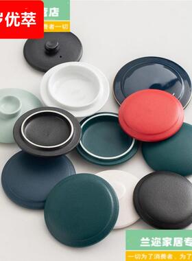 单卖粗陶瓷盖子茶水杯配件可选红深蓝深墨绿黑色渐层蓝1个的价格