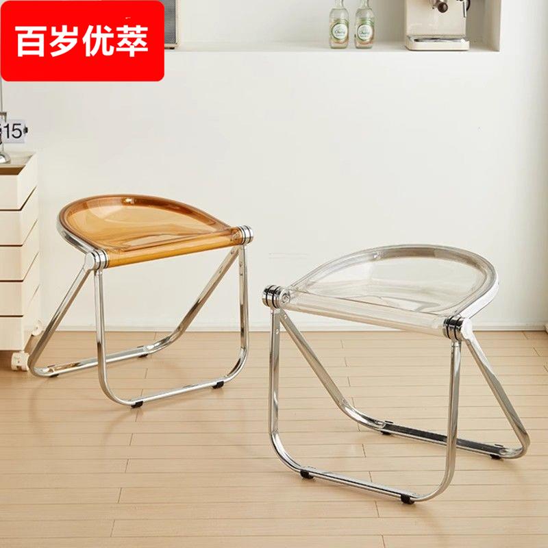 中古餐椅网红极简休闲奶油风椅子可折叠餐凳卧室梳妆凳化妆凳