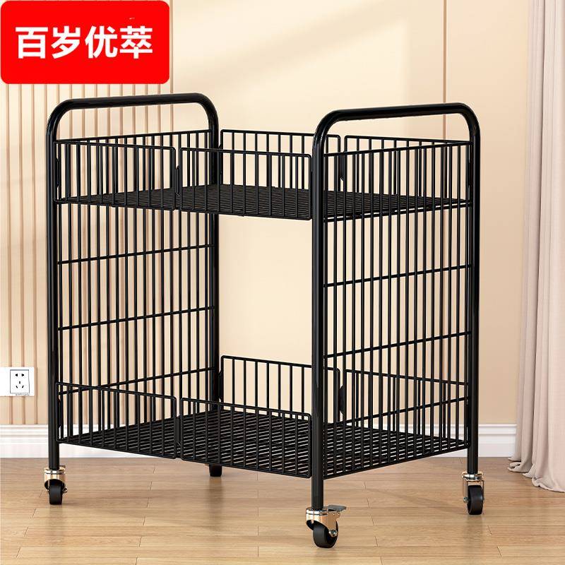 可折叠小推车置物架零食架落地夜市移动带轮厨房收纳储物整理架子