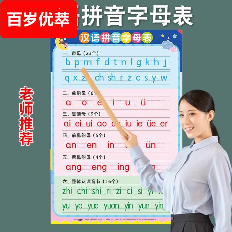 拼音表墙贴汉语字母表挂图幼小衔接幼儿园一年级拼读声母韵母神器