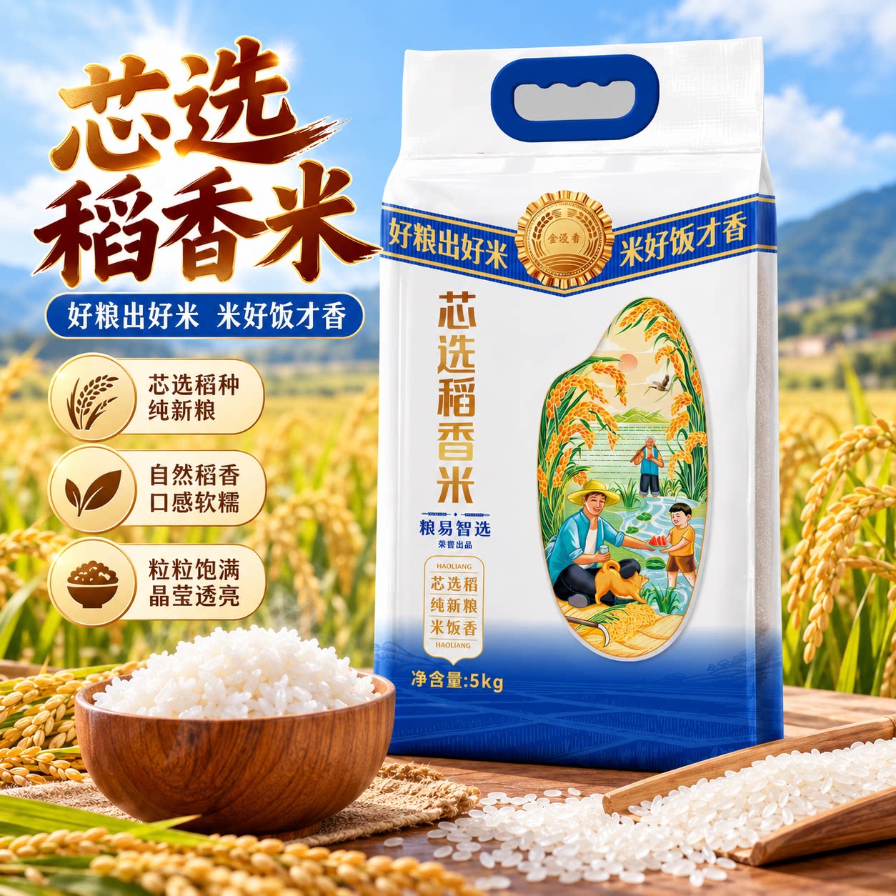 芯选稻香米金漫香大米粥米饭湖南