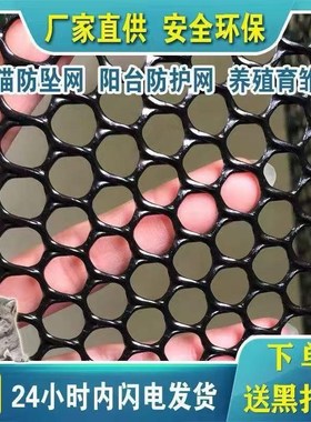 黑色阳台防护网安全网养殖网晒物网漏粪塑料N围栏防盗窗垫板封窗