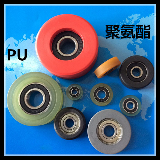 包胶小滑轮五金600n0轴承聚氨酯608滚轮耐磨静音PU轮胶轮五金门窗