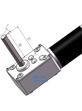 5840-31ZY直流涡轮蜗杆减速电z机 自锁力强 直流电机 51MM长轴电
