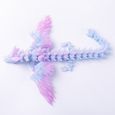 【跨境品质】3D打印水晶龙飞龙关节可活动网红爆品摆饰飞天龙摆摊