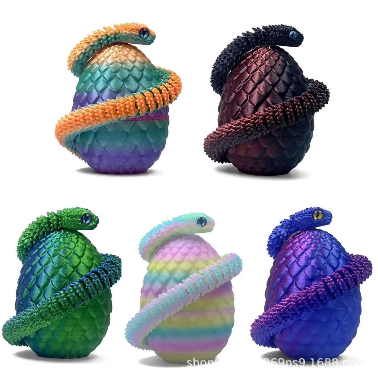 跨境3d打印蝰蛇加蛋30cm蛇+8.5cm蛋关节可活动夜市摆摊爆款摆饰