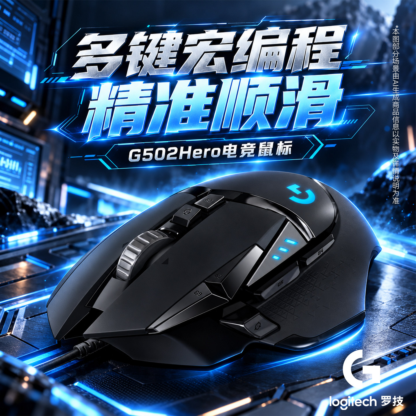 罗技G502hero游戏鼠标有线机械电脑笔记本电竞按键宏编程滑鼠外设