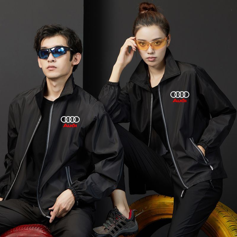 奥迪宝马奔驰4s店工作服男洗车汽修厂冲锋衣春季单件上衣汽车维修