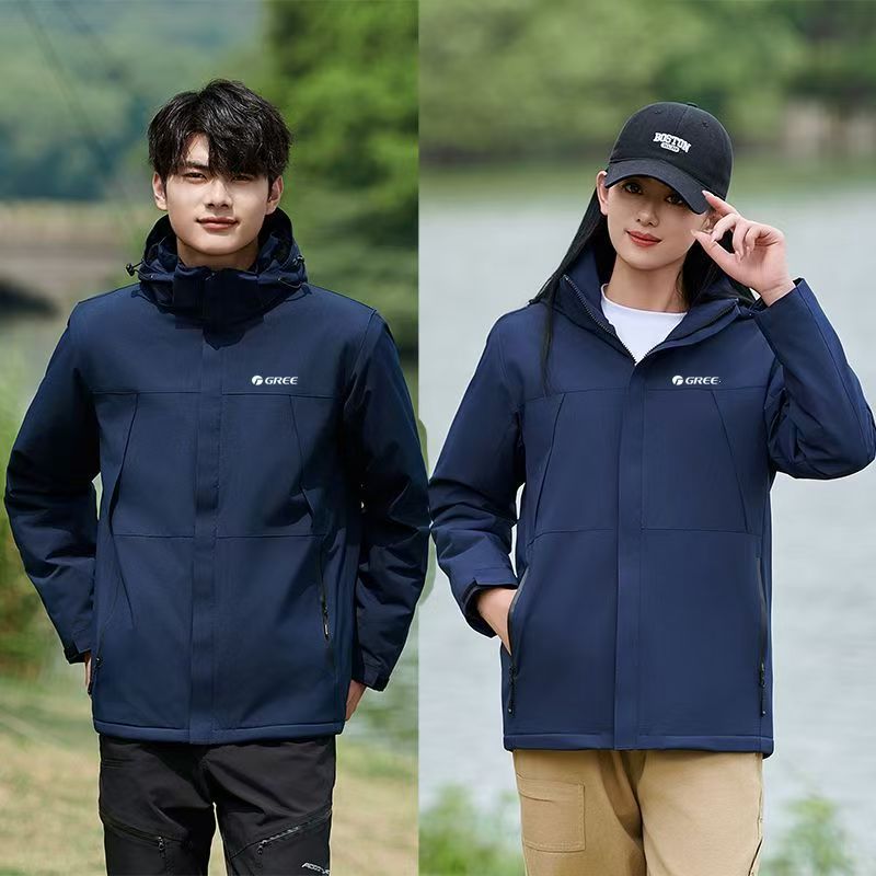 新款格力工作服冲锋衣空调售后秋冬维修加厚加绒男女外套定制工装