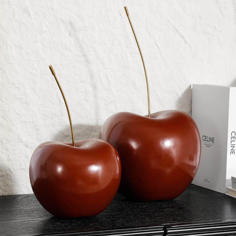 跨境家居用品红色樱桃装饰柜酒柜摆件创意家居办公室桌面客厅摆件