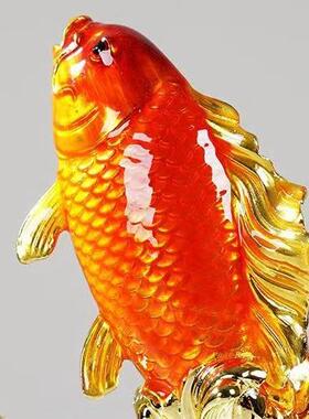 如鱼得水锦鲤金鱼珐琅彩摆件装饰品客厅玄关酒柜工艺品礼电视柜