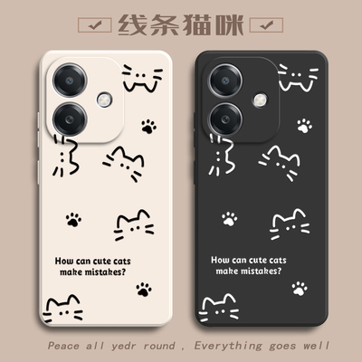 适用OPPOA3i手机壳OPPO A3i5G保护套PKL110新款OPA外壳OPPA液态硅胶OPP0PP0PPOA全包防摔OPPOPKL女款简约猫咪