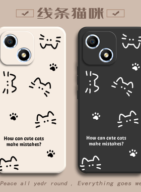 适用荣耀畅玩30手机壳VNE一AN00保护套30m华为新款畅享3o全包防摔VNEAN玩畅三十Honor三零专用外壳女简约猫咪