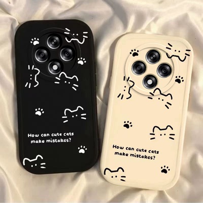 线条猫咪适用oppoA3手机保护壳A3新款a6pro可爱oppo5G保护套PKA110硅胶oppoPKA全包防摔女生opopa35G软a6gt外