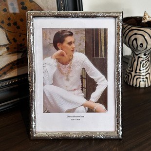 6寸7寸10寸相框摆台洗照片轻奢简约银色美式 饰品摆件相片框画框 装