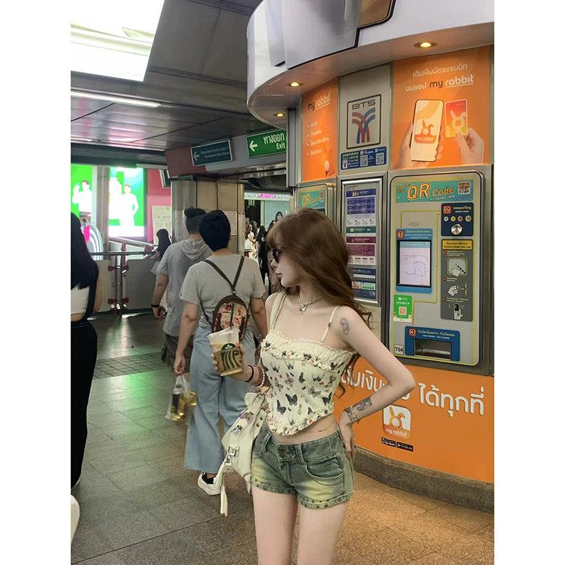 Suuuicee 涩谷腿精 低腰辣妹包臀小个子显高短裤复古牛仔热裤