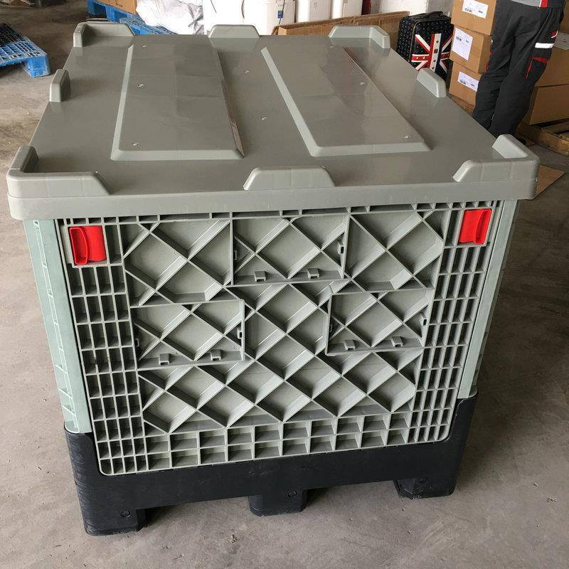 厂家供应1210大型折叠卡板箱塑料液体箱式托盘一体箱塑料周转箱