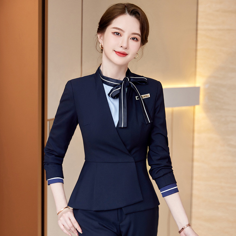 现货职业西装套装女士春秋季气质美容院珠宝店工装套裙酒店前台工