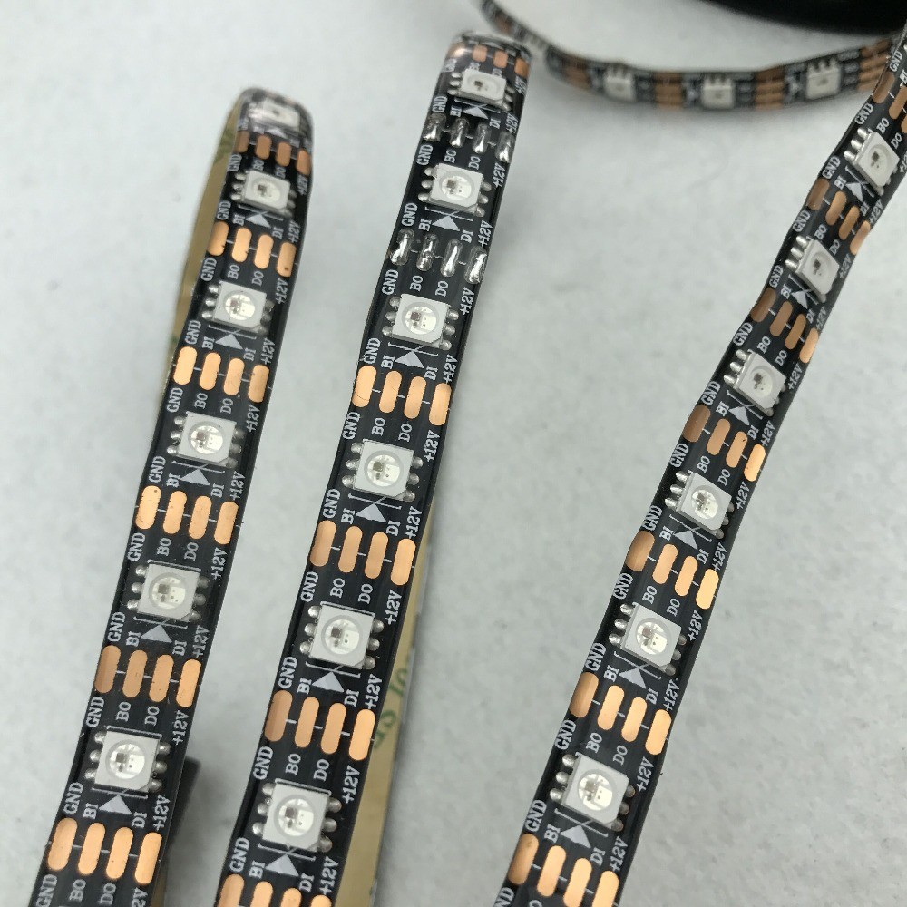 WS2815 12V RGB 30 60 144 单点单控 内置IC全彩软灯条 断点续传