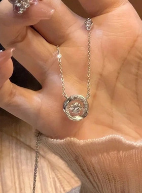 莫比乌斯环999纯银项链女款2025年新款轻奢小众 爆款跳动的心颈链