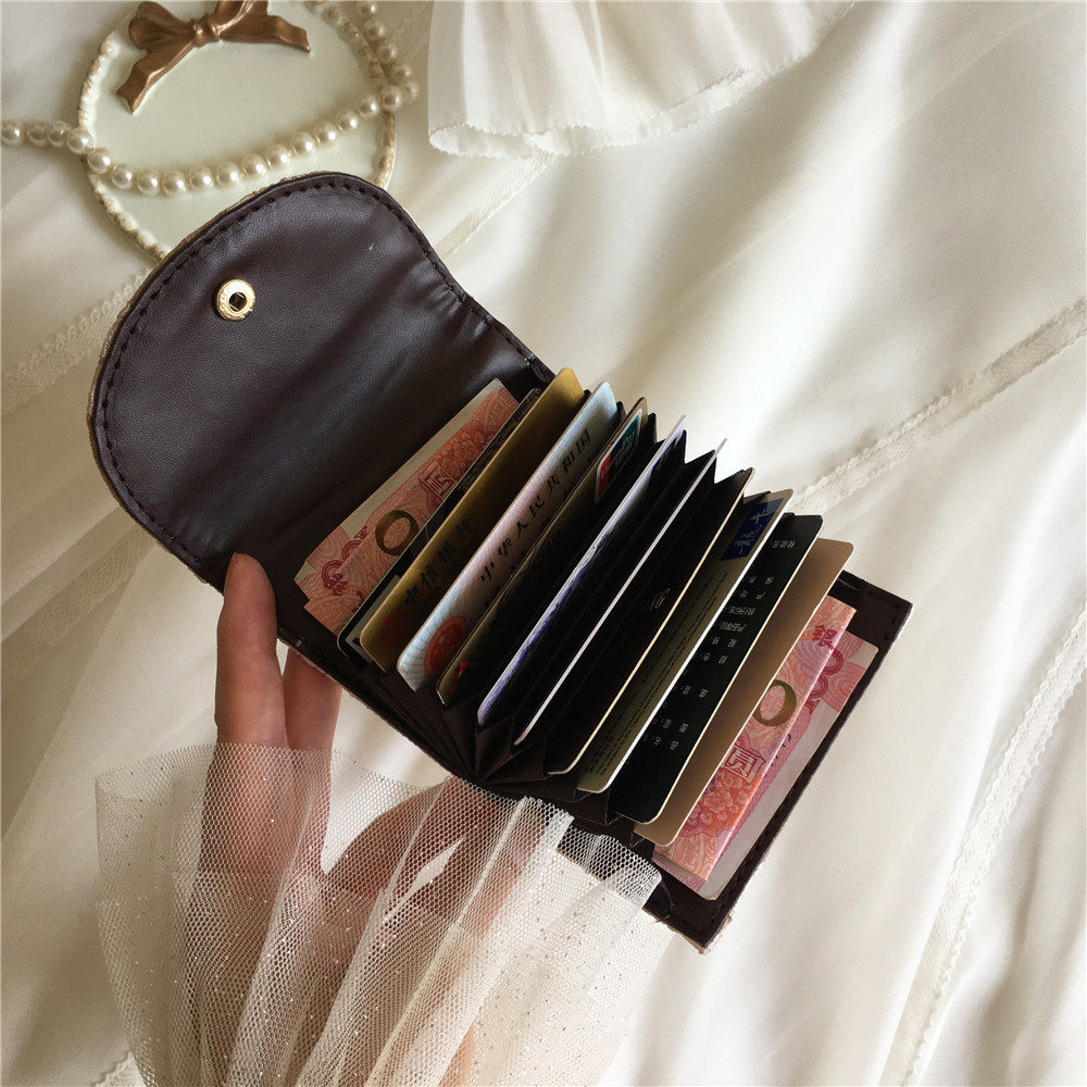卡包女式小巧超薄新款ins卡夹简约复古多卡位证件卡套风琴卡片包