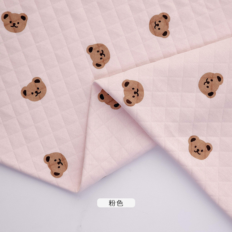 三层夹棉布料 婴幼儿包被 棉床品面料1.6米宽 夹毯子空气层棉质布